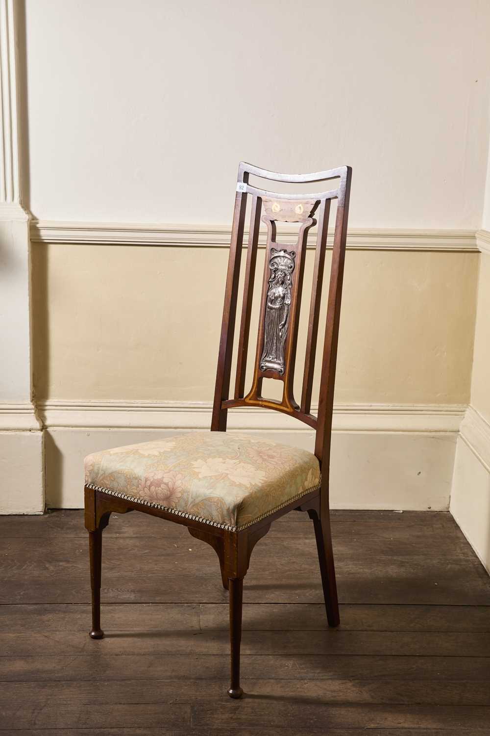 Lot 92 - An English Edwardian inlaid mahogany arts and...