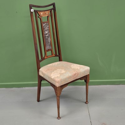 Lot 92 - An English Edwardian inlaid mahogany arts and...