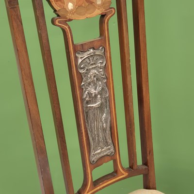 Lot 92 - An English Edwardian inlaid mahogany arts and...