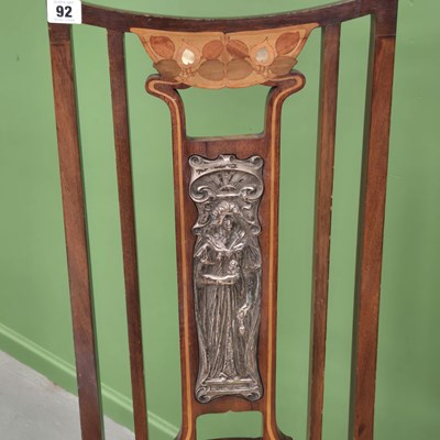 Lot 92 - An English Edwardian inlaid mahogany arts and...