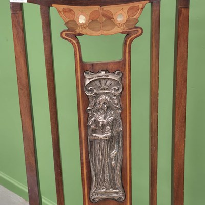 Lot 92 - An English Edwardian inlaid mahogany arts and...