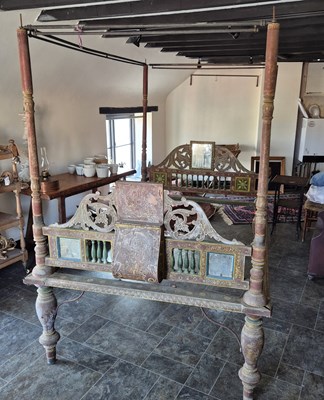 Lot 218 - Antique highly decorative Indian four-poster...