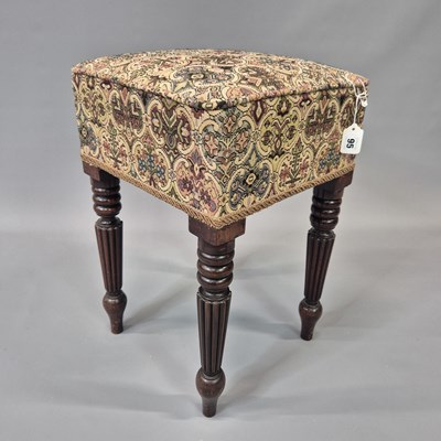 Lot 95 - A 19th-century mahogany square stool in the...