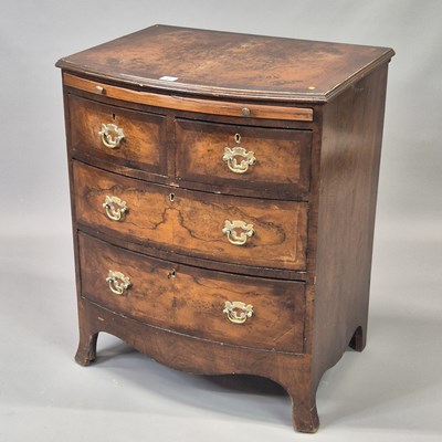 Lot 45 - An antique Burl Walnut Georgian style small...