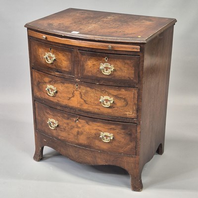 Lot 45 - An antique Burl Walnut Georgian style small...