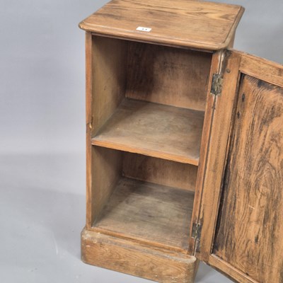 Lot 33 - A Victorian ash bedside cupboard together with...