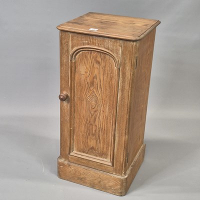 Lot 33 - A Victorian ash bedside cupboard together with...