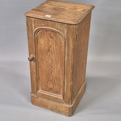 Lot 33 - A Victorian ash bedside cupboard together with...