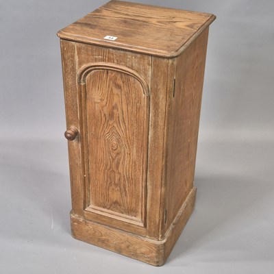 Lot 33 - A Victorian ash bedside cupboard together with...