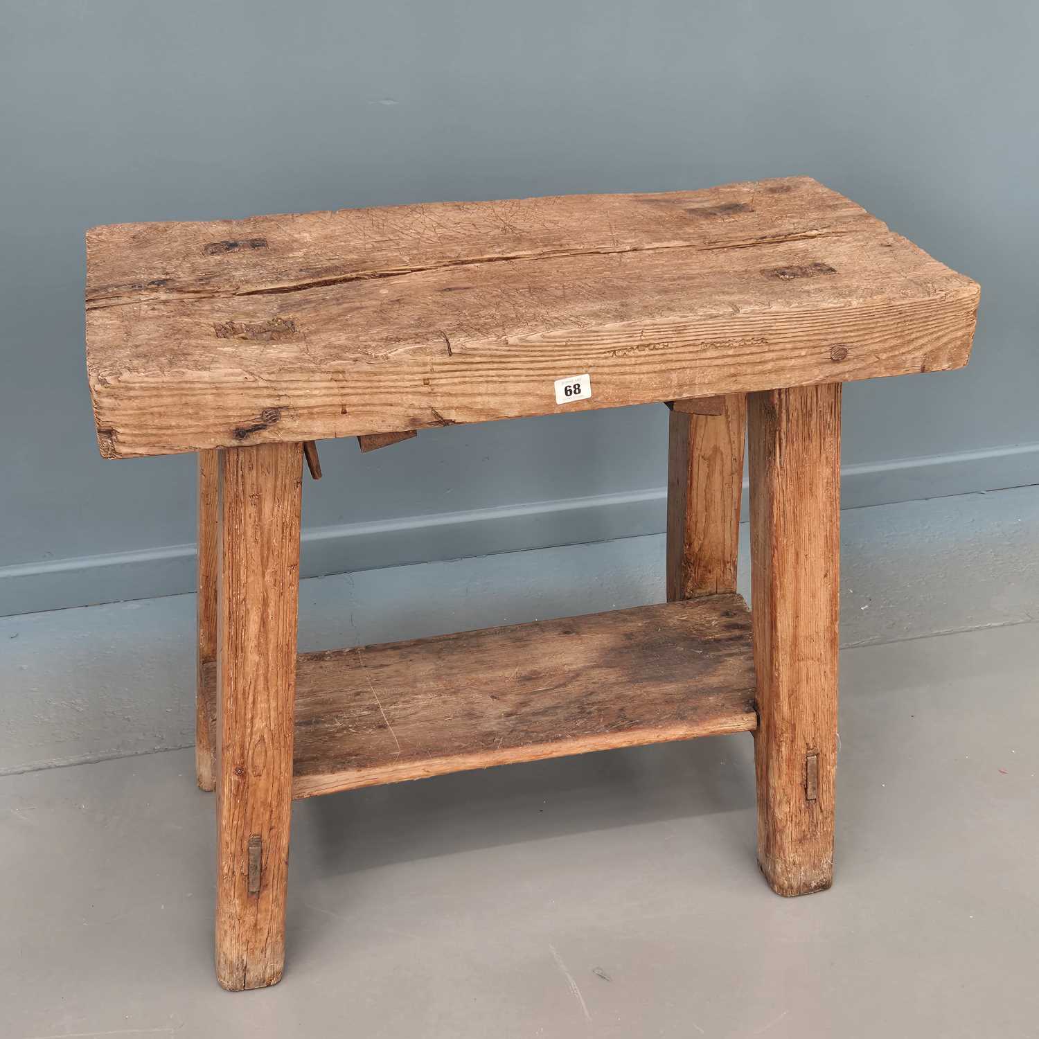 Lot 68 - An Antique Pig Bench of Unusual Form Height:...