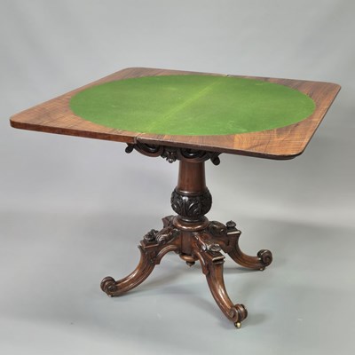 Lot 60 - A Victorian carved burl walnut games table,...