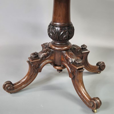 Lot 60 - A Victorian carved burl walnut games table,...