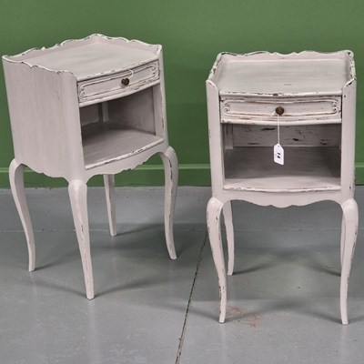 Lot 14 - Pair of Painted French Style Bedside Cabinets...