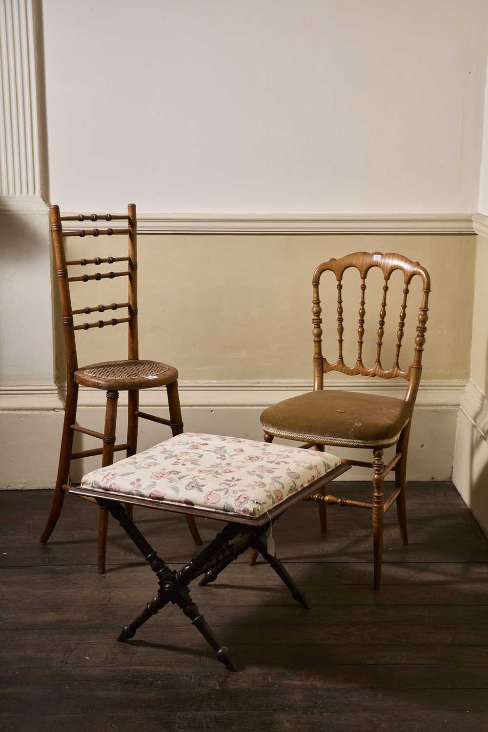 Lot 27 - Three pieces of Victorian furniture: A faux...