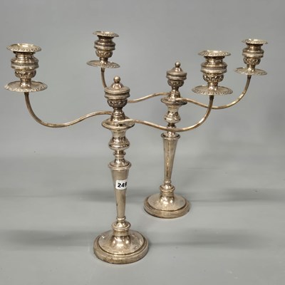 Lot 249 - A pair of antique Regency Sheffield plate...