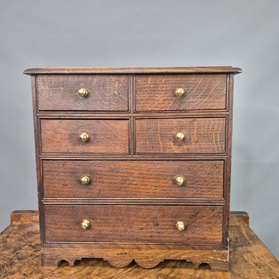 Lot 6 - A Victorian country made Oak miniature...