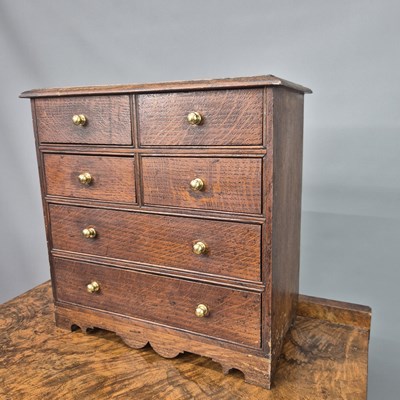 Lot 6 - A Victorian country made Oak miniature...