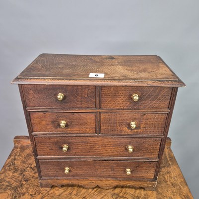 Lot 6 - A Victorian country made Oak miniature...