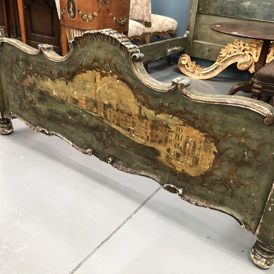 Lot 71 - Antique Italian Venetian style bed, carved and...