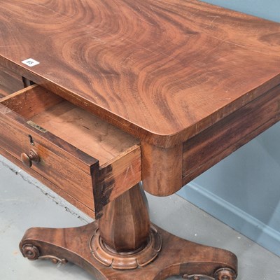 Lot 65 - An early Victorian carved mahogany two drawer...