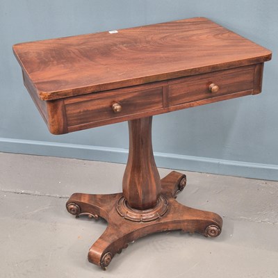 Lot 65 - An early Victorian carved mahogany two drawer...