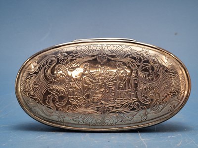 Lot 199 - An 18th century oval silver top Tortoise shell...