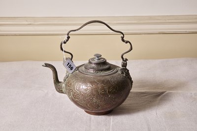 Lot 156 - An 18th Century Repousse copper kettle....