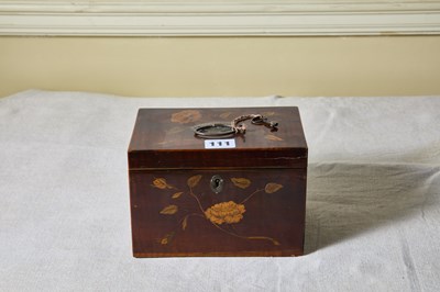 Lot 111 - A George III marquetry inlaid ladies scent...