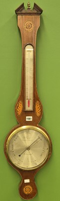 Lot 1581 - A shell and rosette marquetried mahogany banjo...