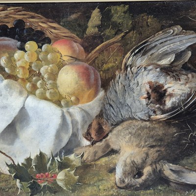Lot 1582 - Victorian school, a stlllife of a rabbit,...