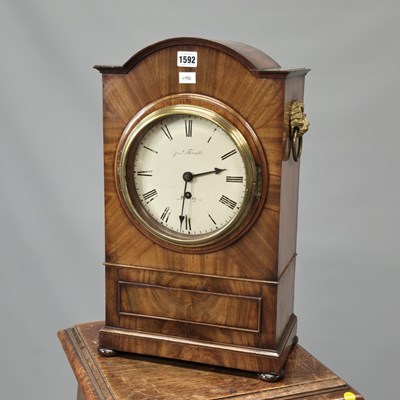 Lot 1592 - A 19th century mahogany cased fusee mantle...