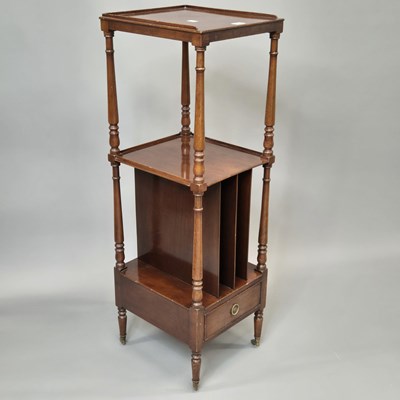 Lot 1595 - An early 20th century mahogany three tier...