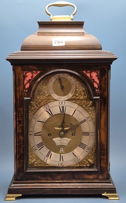 Lot 784 - An 18th century mahogany cased mantle clock,...