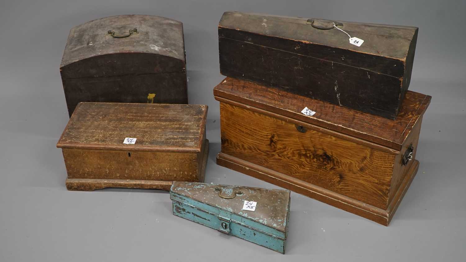 Lot 24 - A group of 19th century boxes and instrument...