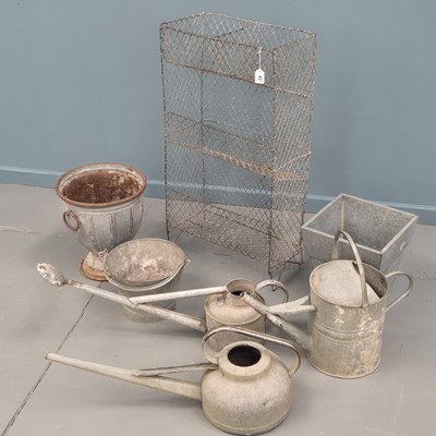 Lot 47 - Vintage galvanized wire larder vegetable rack...