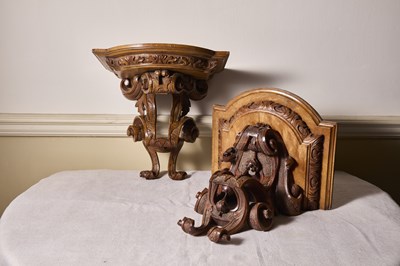 Lot 179 - A pair of antique Rococo style wall brackets,...
