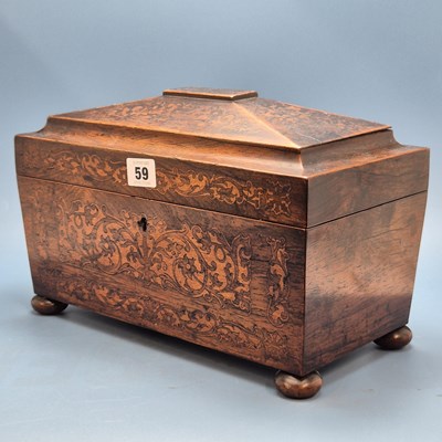 Lot 59 - A late regency Marquetry inlaid Rosewood...
