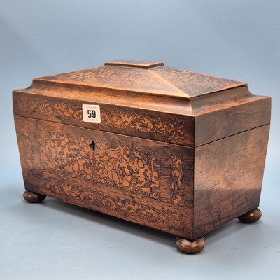 Lot 59 - A late regency Marquetry inlaid Rosewood...