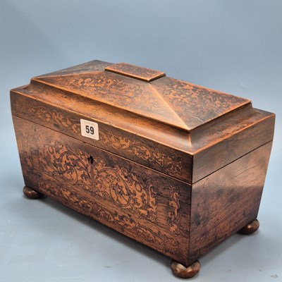 Lot 59 - A late regency Marquetry inlaid Rosewood...