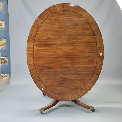 Lot 1608 - A 19th century cross banded satinwood oval...
