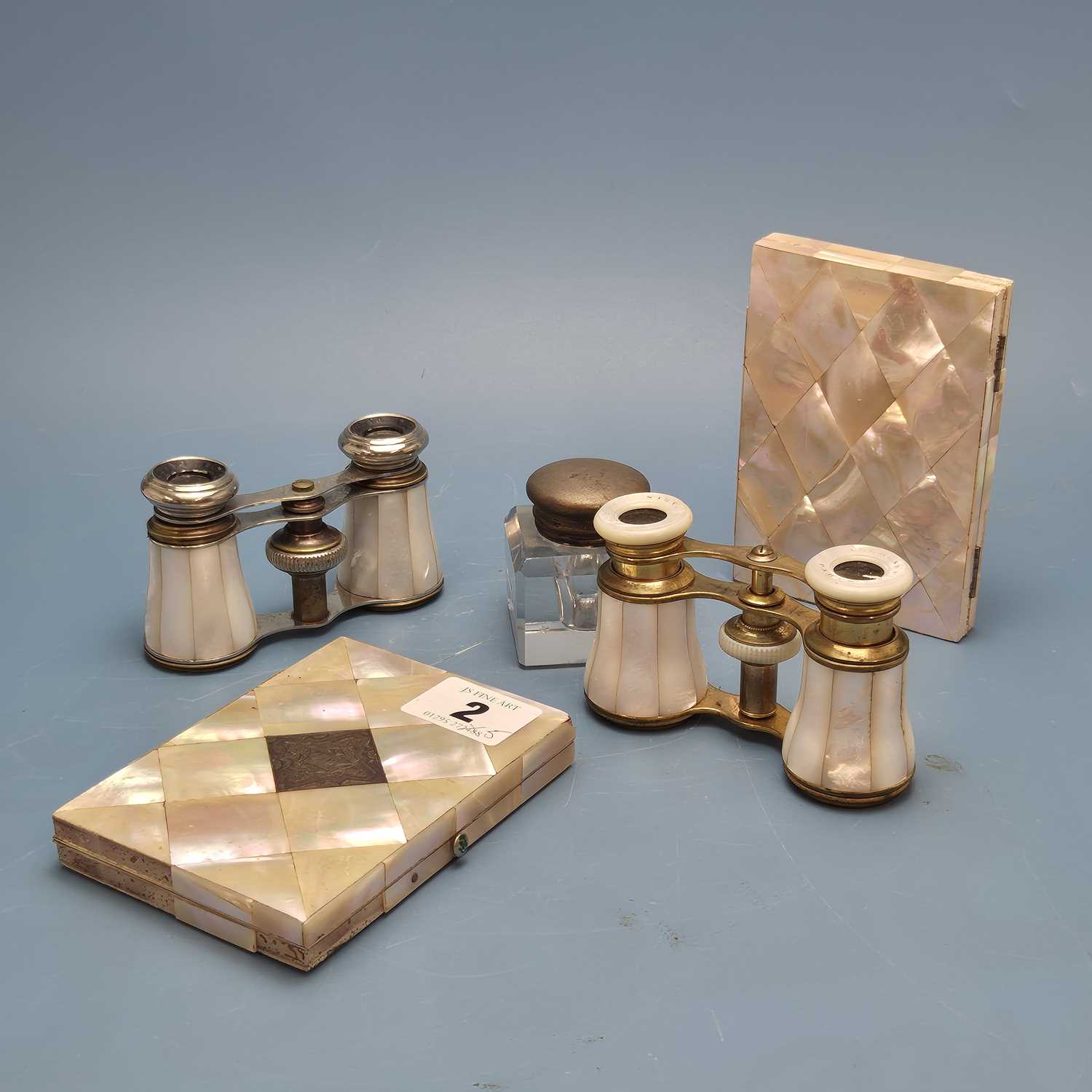 Lot 2 - Two Victorian mother of pearl card cases...