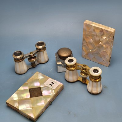 Lot 2 - Two Victorian mother of pearl card cases...