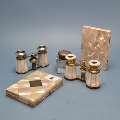 Lot 2 - Two Victorian mother of pearl card cases...