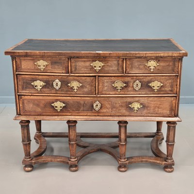Lot 1610 - A19th century walnut side table with a black...