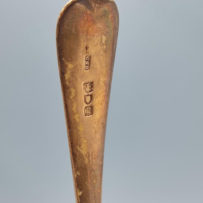 Lot 15 - A hallmarked silver Georgian style punch ladle...