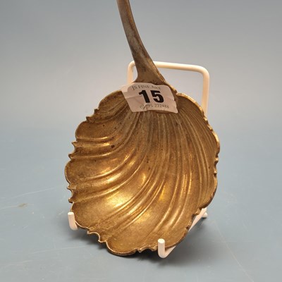 Lot 15 - A hallmarked silver Georgian style punch ladle...