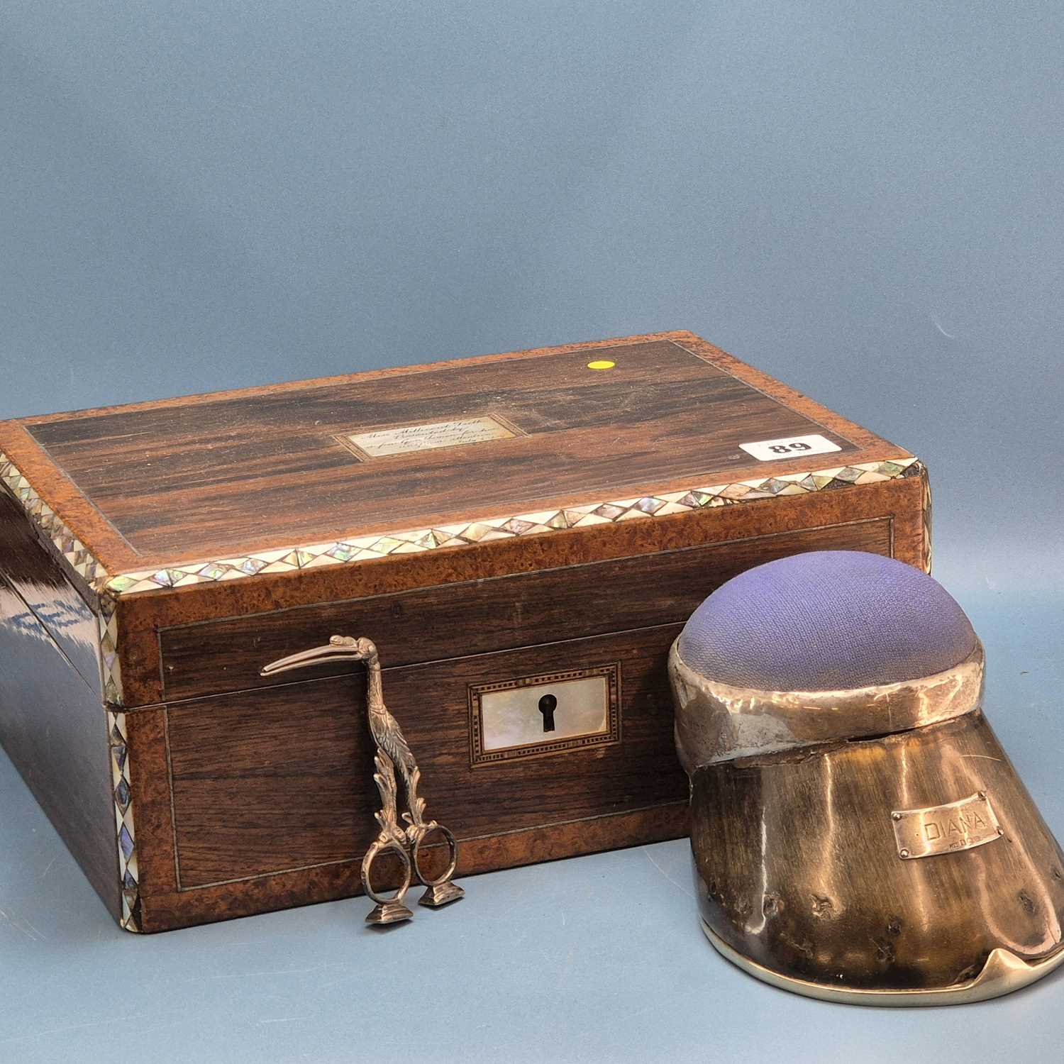 Lot 89 - An interesting group of sewing items, includes...