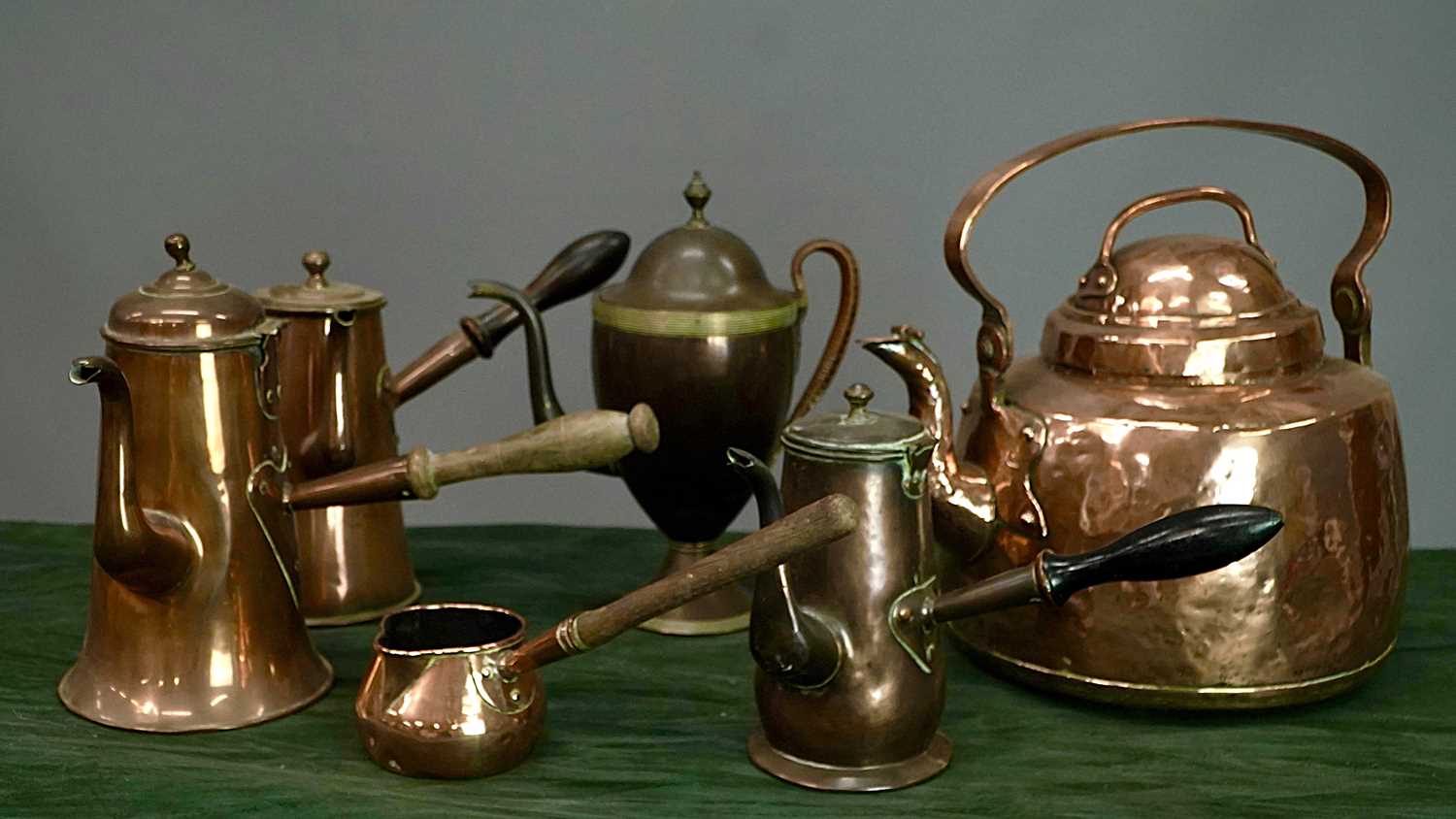 Lot 41 - An unusually large Georgian copper kettle with...