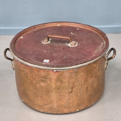 Lot 262 - An unusually large antique twin-handle copper...