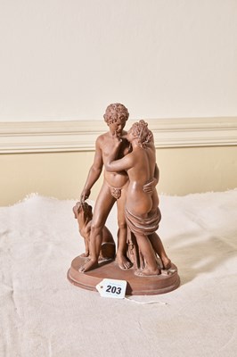 Lot 203 - An antique terracotta Grand Tour figural group...